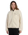 The Dickies Womens Central Sherpa Bomber Jacket in Whitecap