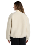 The Dickies Womens Central Sherpa Bomber Jacket in Whitecap