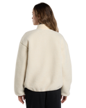 The Dickies Womens Central Sherpa Bomber Jacket in Whitecap