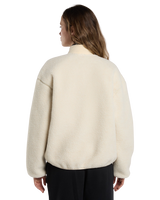 The Dickies Womens Central Sherpa Bomber Jacket in Whitecap