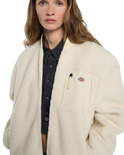 The Dickies Womens Central Sherpa Bomber Jacket in Whitecap
