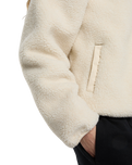 The Dickies Womens Central Sherpa Bomber Jacket in Whitecap