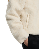 The Dickies Womens Central Sherpa Bomber Jacket in Whitecap