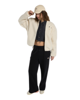 The Dickies Womens Central Sherpa Bomber Jacket in Whitecap