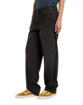 The Dickies Mens 958 Baggy Tapered Work Jeans in Black Wash Faded