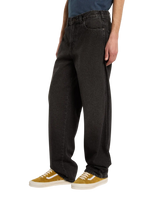 The Dickies Mens 958 Baggy Tapered Work Jeans in Black Wash Faded