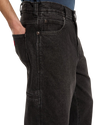 The Dickies Mens 958 Baggy Tapered Work Jeans in Black Wash Faded