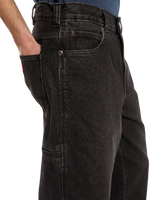 The Dickies Mens 958 Baggy Tapered Work Jeans in Black Wash Faded