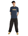 The Dickies Mens 958 Baggy Tapered Work Jeans in Black Wash Faded