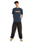 The Dickies Mens 958 Baggy Tapered Work Jeans in Black Wash Faded