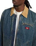 Denim Painter Jacket in Khaki Tinted Blue