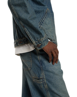 Denim Painter Jacket in Khaki Tinted Blue