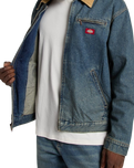 Denim Painter Jacket in Khaki Tinted Blue
