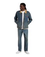 Denim Painter Jacket in Khaki Tinted Blue