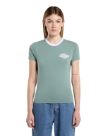 The Dickies Womens Plainville Ringer T-shirt in Stormy Sea