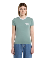 The Dickies Womens Plainville Ringer T-shirt in Stormy Sea