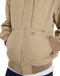 Unlined Canvas Hooded Bomber Jacket in Desert Sand