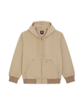 Unlined Canvas Hooded Bomber Jacket in Desert Sand