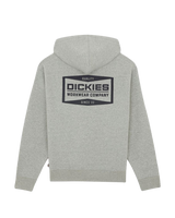 The Dickies Mens Bolivar Zip Hoodie in Grey Melange