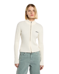 Wellsville Full Zip Cardigan in Egret