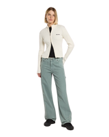 Wellsville Full Zip Cardigan in Egret