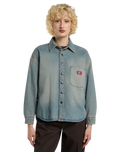 Mina Denim Shacket in Aged Fade