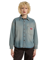 Mina Denim Shacket in Aged Fade