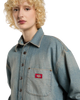 The Dickies Womens Mina Denim Shacket in Aged Fade