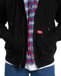 The Dickies Mens Hilham Lined Denim Bomber Jacket in Black