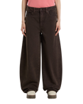 The Dickies Womens Maricopa Barrel Jeans in Dark Brown