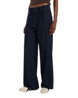 The Dickies Womens Goodsprings Wide Work Jeans in Rinsed