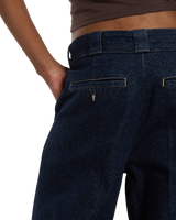 The Dickies Womens Goodsprings Wide Work Jeans in Rinsed