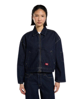 The Dickies Womens Edgewood Unlined Denim Jacket in Rinsed