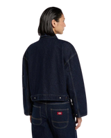 The Dickies Womens Edgewood Unlined Denim Jacket in Rinsed