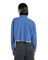 The Dickies Womens Shalimar Cropped Shirt in Dutch Blue