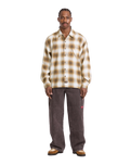 The Dickies Mens Gulfport Flannel Shirt in Chocolate Brown