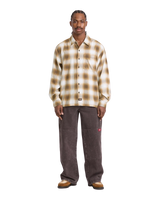 The Dickies Mens Gulfport Flannel Shirt in Chocolate Brown