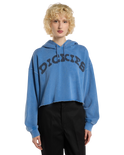 The Dickies Womens Hollywood Cropped Hoodie in Dutch Blue