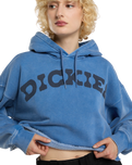 The Dickies Womens Hollywood Cropped Hoodie in Dutch Blue