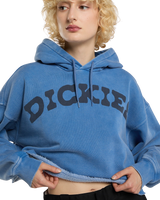 The Dickies Womens Hollywood Cropped Hoodie in Dutch Blue