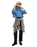 The Dickies Womens Hollywood Cropped Hoodie in Dutch Blue