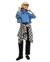 The Dickies Womens Hollywood Cropped Hoodie in Dutch Blue