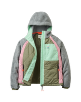 The Passenger Womens Lara Quilted Fleece Jacket in Grey & Olive