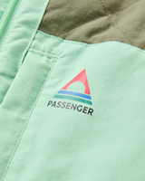 The Passenger Womens Lara Quilted Fleece Jacket in Grey & Olive