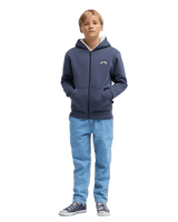 The Billabong Boys Boys Arch Sherpa Zip Hoodie in Ombre Blue