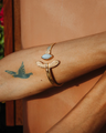 Elder Bird Moonstone Cuff in Gold Plated Brass