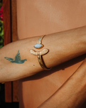Elder Bird Moonstone Cuff in Gold Plated Brass