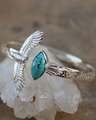 Elder Bird Turquoise Cuff in Sterling Silver