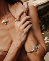 Elder Bird Turquoise Cuff in Sterling Silver