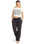 The Billabong Womens So Sunny Joggers in Black Pebble